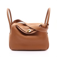 HERMES 愛馬仕 Lindy 26 琳蒂包 肩背包 金棕色 TC牛皮 金釦 W刻 H073428CK