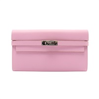 HERMES 愛馬仕 Kelly Verso 長夾 錦葵紫 Epsom牛皮 C刻 銀釦
