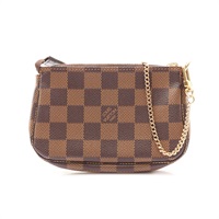 LOUIS VUITTON LV 路易威登 Mini Pochette Accessoires 手提包 棕色 棋盤格帆布 N58009
