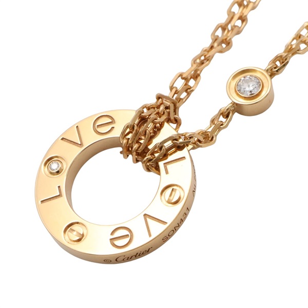 Cartier 卡地亞 LOVE 項鏈 18K黃金 鑽石 B7219500