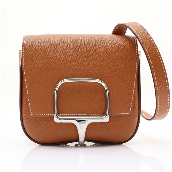 HERMES 愛馬仕 Della Cavalleria 肩背包 金棕色 Epsom 牛革 Y刻 H085367CK