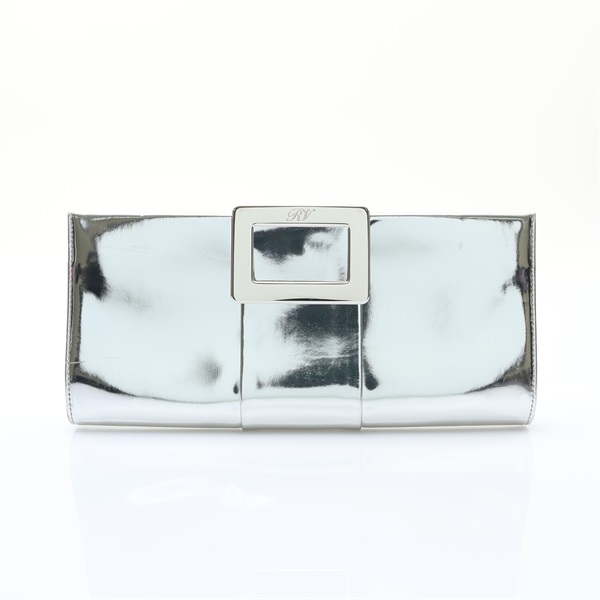 Roger Vivier 羅傑·維維亞 手拿包 銀色 牛皮