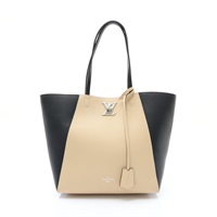 LOUIS VUITTON LV 路易威登 Lockme Cabas 托特包 肩背包 黑/米色 牛皮 M42289