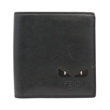 FENDI 芬迪 Monster Bifold 二折短夾 黑色 牛皮 7M0274