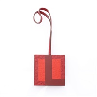HERMES 愛馬仕 Lettre au Carre 掛式 紅色 牛皮
