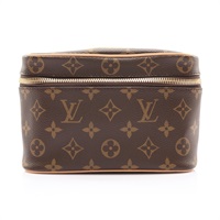 LOUIS VUITTON LV 路易威登 Nice Mini 化妝包 手提包 棕色 原花帆布 M44495