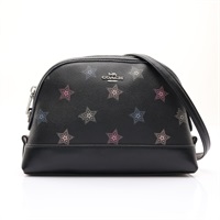 COACH 寇馳 Dome Crossbody 肩背包 黑色 牛皮 帆布 F88031