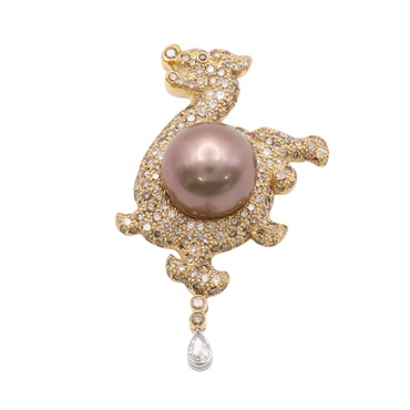 JEWELRY 無品牌珠寶 墜子 珍珠 鑽石 18K黃金 Pearl 19.9g