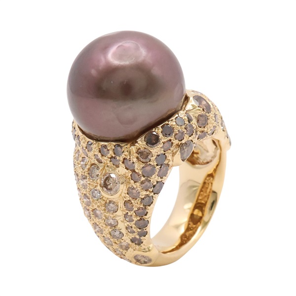 JEWELRY 無品牌珠寶 戒指 18K黃金 珍珠 鑽石 Pearl 22.4g