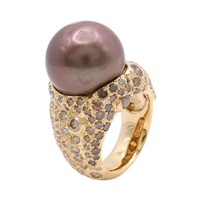 JEWELRY 無品牌珠寶 戒指 18K黃金 珍珠 鑽石 Pearl 22.4g
