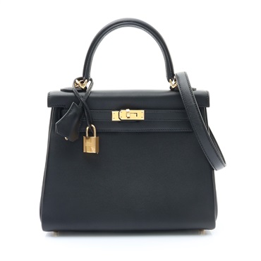 HERMES 愛馬仕 Kelly 25 凱莉包 兩用包 黑色 Swift牛皮 K刻 金扣