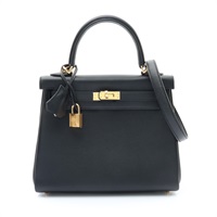 HERMES 愛馬仕 Kelly 25 凱莉包 兩用包 黑色 swift牛皮 K刻 金扣