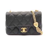 CHANEL 香奈兒 愛心 鍊帶 肩背包 黑色 牛皮 AS3828