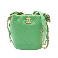 CHANEL 香奈兒 水桶包 兩用包 綠色 羊皮