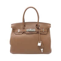 HERMES 愛馬仕 Birkin 30 柏金包 手提包 棕色 Togo牛皮 口M刻 銀扣