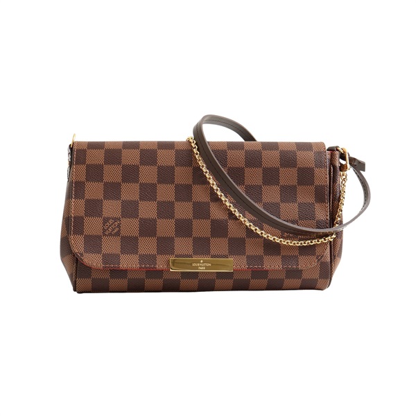 LOUIS VUITTON LV 路易威登 Favorite MM 肩背包 棕色 棋盤格帆布 N41129