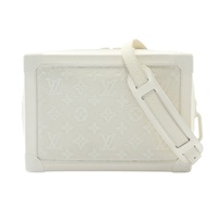 LOUIS VUITTON LV 路易威登 Soft Trunk 肩背包 粉筆白 原花壓紋牛皮 M53287