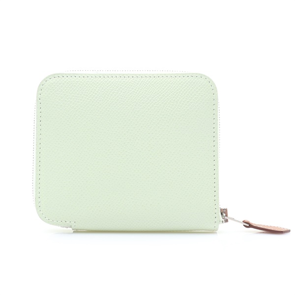 HERMES 愛馬仕 氣泡綠 Epsom牛皮 Silk in Compact 拉鍊短夾 W刻 H069646CK