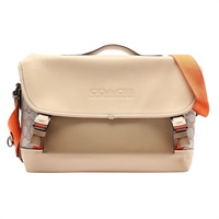 COACH 寇馳 兩用包 棕/米色 牛皮 帆布 C3794