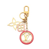 LOUIS VUITTON LV 路易威登 COLORLINE 鑰匙圈 粉色樹脂 金屬 M64525