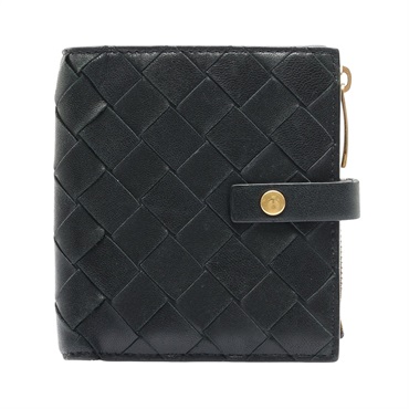 BOTTEGA VENETA BV 寶緹嘉 兩折短夾 黑色 編織羊皮 600270