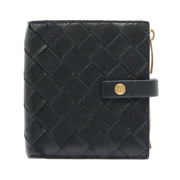 BOTTEGA VENETA BV 寶緹嘉 兩折短夾 黑色 編織羊皮 600270