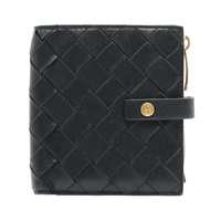 BOTTEGA VENETA BV 寶緹嘉 兩折短夾 黑色 編織羊皮 600270