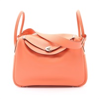 HERMES 愛馬仕 Lindy 34 琳蒂包 肩背包 芒果色 evercolor牛皮 T刻 銀扣