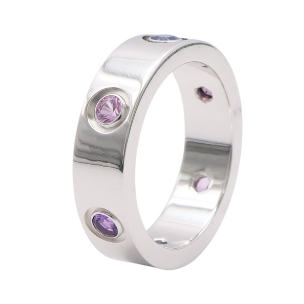 Cartier 卡地亞 LOVE 戒指 #53 彩寶 18K白金