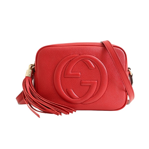 GUCCI 古馳 Soho Disco 肩背包 紅色 牛皮 308364