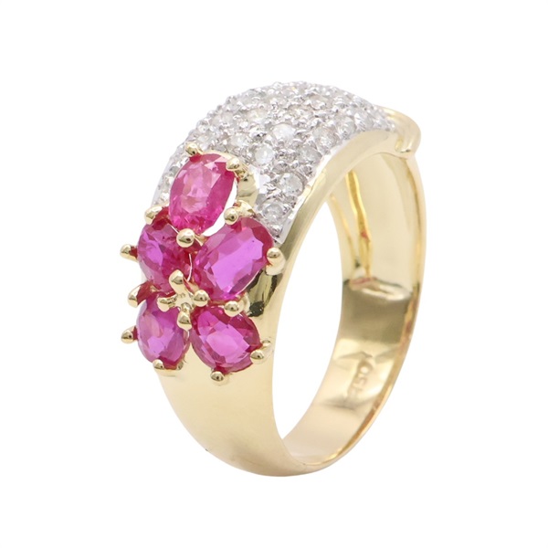 JEWELRY 無品牌珠寶 戒指 紅寶石 鋪鑽 18K黃金 Ruby  5.3g