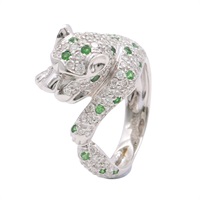 JEWELRY 無品牌珠寶 滿鑽豹 戒指 18K白金 Diamond  8.9g