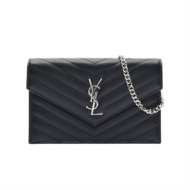 SAINT LAURENT YSL 聖羅蘭 CASSANDRE 鍊帶 肩背包 黑色 粒面牛皮 393953