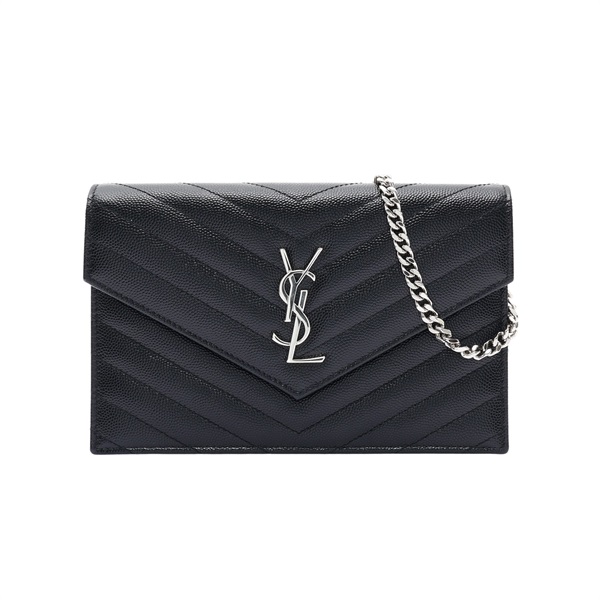 SAINT LAURENT YSL 聖羅蘭 CASSANDRE 鍊帶 肩背包 黑色 粒面牛皮 393953
