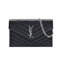 SAINT LAURENT YSL 聖羅蘭 CASSANDRE 鍊帶 肩背包 黑色 粒面牛皮 393953