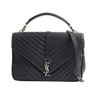 SAINT LAURENT YSL 聖羅蘭 College Big 兩用包 深藍色 牛皮 392738