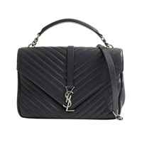 SAINT LAURENT YSL 聖羅蘭 College Big 兩用包 深藍色 牛皮 392738