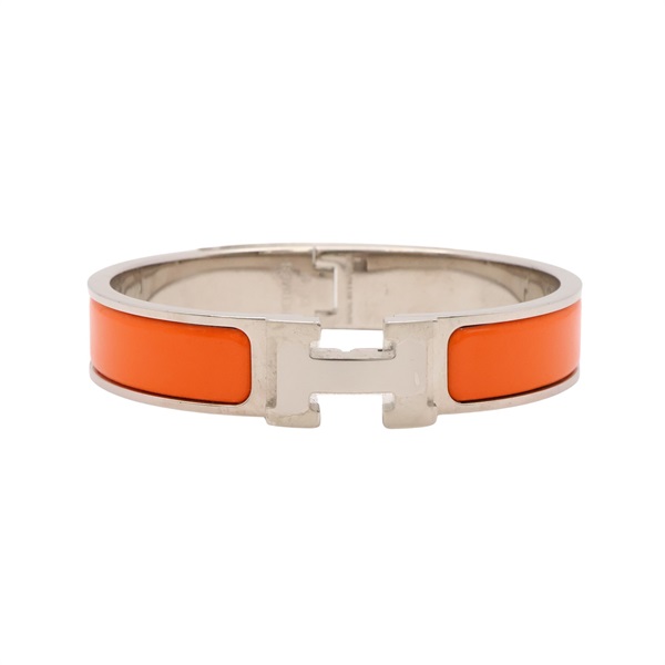 HERMES 愛馬仕 Clic H 手環 橘色法瑯 金屬 H700001F