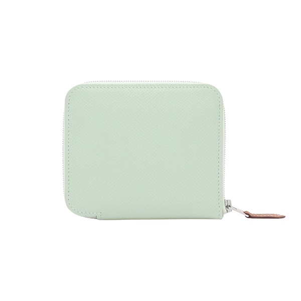 HERMES 愛馬仕 Silk in Compact 拉鍊短夾 薄荷綠 Epsom牛皮 B刻 銀扣 H067389CK