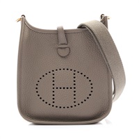 HERMES 愛馬仕 Mini Evelyn 肩背包 大象灰色 TC牛皮 Y刻 金扣 H077640CC