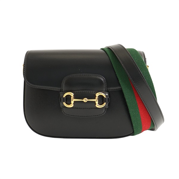 GUCCI 古馳 Small Horsebit 1955 肩背包 黑色 牛皮 658574
