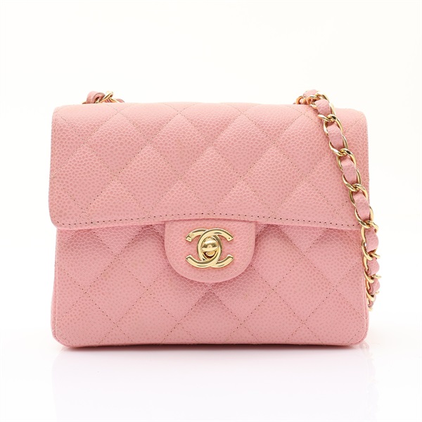 CHANEL 香奈兒 Chain Flap 肩背包 粉紅色 牛皮 金釦 A01115 A01115