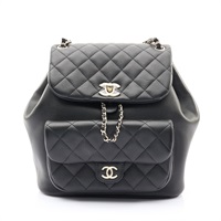 CHANEL 香奈兒 Duma中型後背包 黑色 羊皮 金釦