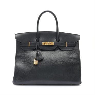 HERMES 愛馬仕 Birkin 35 柏金包 手提包 黑色 Ardennes牛皮 〇Z刻 金扣