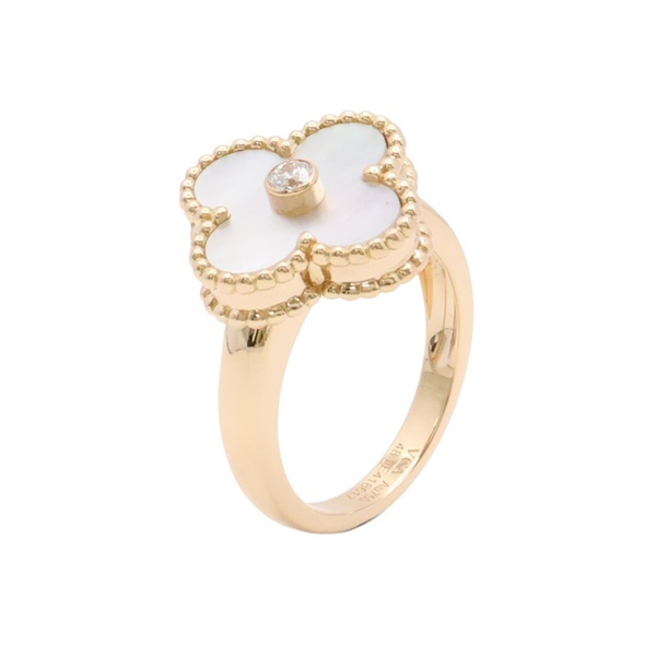 Van Cleef & Arpels 梵克雅寶 Vintage Alhambra 戒指 18K黃金 珍珠母貝 VCARA41100