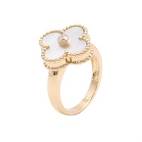 Van Cleef & Arpels 梵克雅寶 Vintage Alhambra 戒指 18K黃金 珍珠母貝 VCARA41100