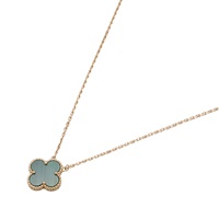 Van Cleef & Arpels 梵克雅寶 Vintage Alhambra 項鏈 18K玫瑰金 孔雀石 VCARO9VA00