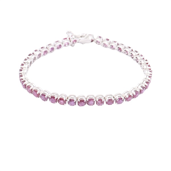 JEWELRY 無品牌珠寶 粉紅藍寶石 手錬 18K白金 Pink Sapphire 12.0g
