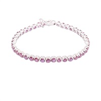 JEWELRY 無品牌珠寶 粉紅藍寶石 手錬 18K白金 Pink Sapphire 12.0g