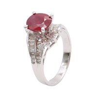JEWELRY 無品牌珠寶 戒指 紅寶石 18K白金 Ruby  3.6g